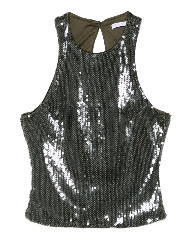 Patrizia Pepe Trägershirt mit Pailletten - Grün Grün