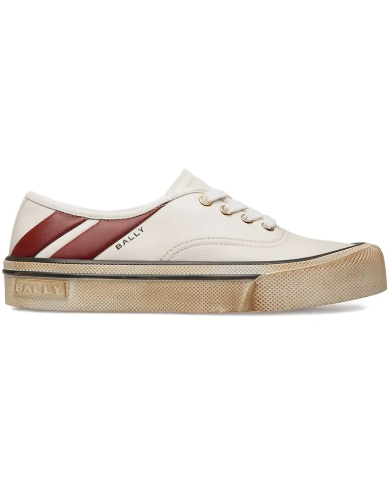 Bally Gestreifte Sneakers - Weiß Weiß