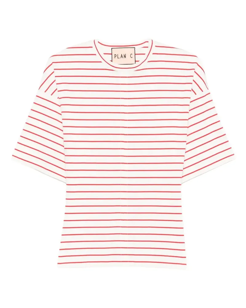 PLAN C short-sleeve striped T-shirt - Weiß Weiß