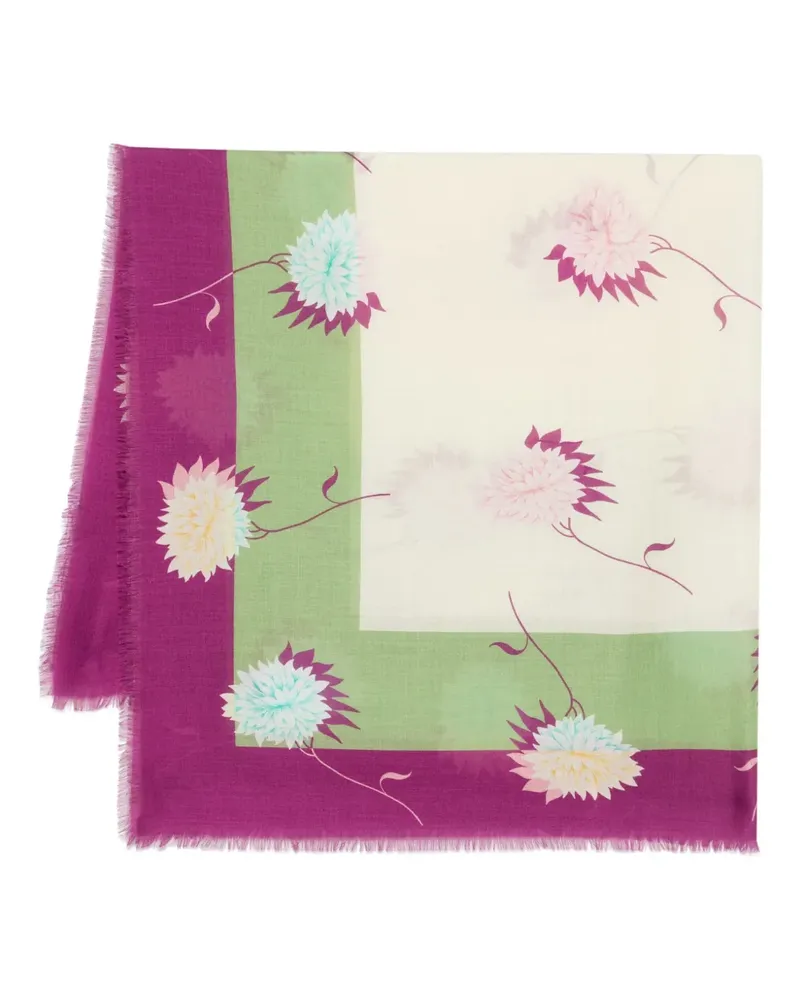 La DoubleJ Schal mit Blumen-Print - Violett Violett