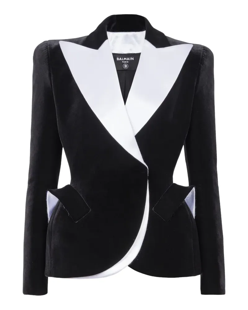 Balmain Zweifarbiger Blazer - Schwarz Schwarz