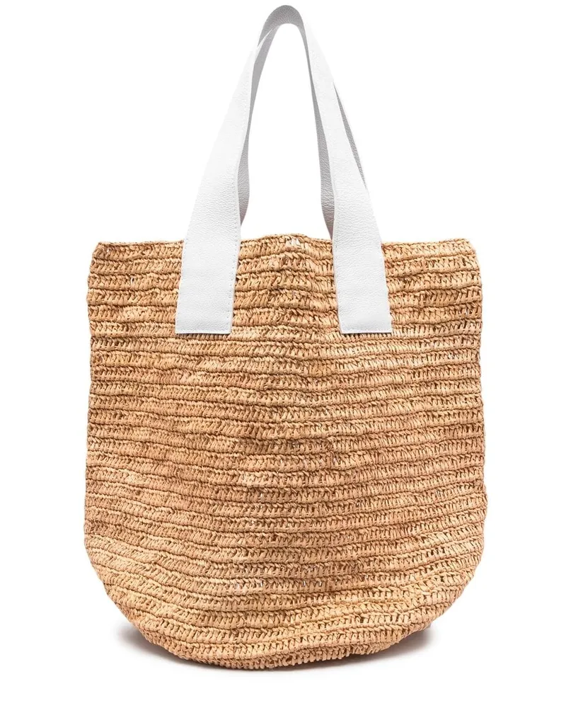 Sensi Studio Oversized-Shopper aus Stroh - Nude Nude