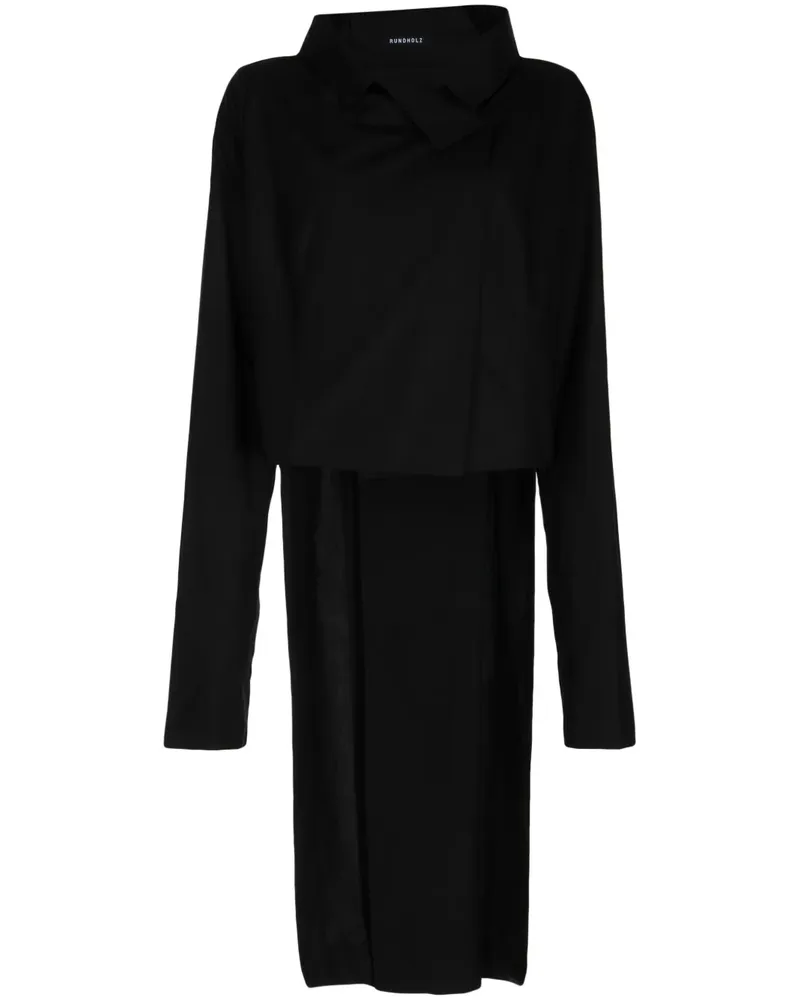 Studiorundholz Asymmetrisches Hemd - Schwarz Schwarz