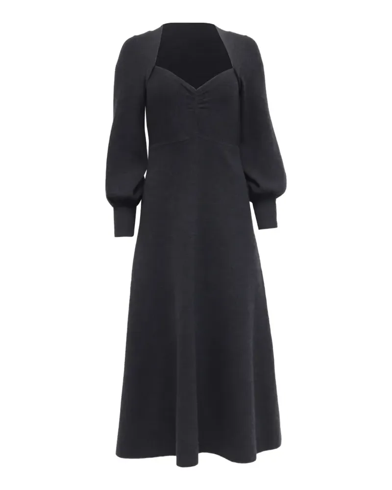 Sandro 2020s sweetheart-neck puff-sleeve dress - Schwarz Schwarz