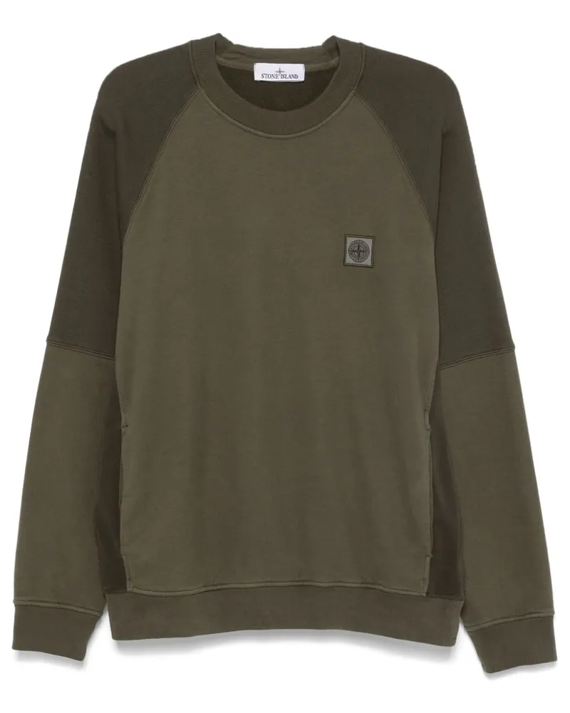 Stone Island Sweatshirt mit Kompass-Patch - Grün Grün