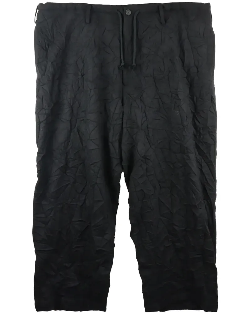 Yohji Yamamoto Shorts mit Knitteroptik - Schwarz Schwarz