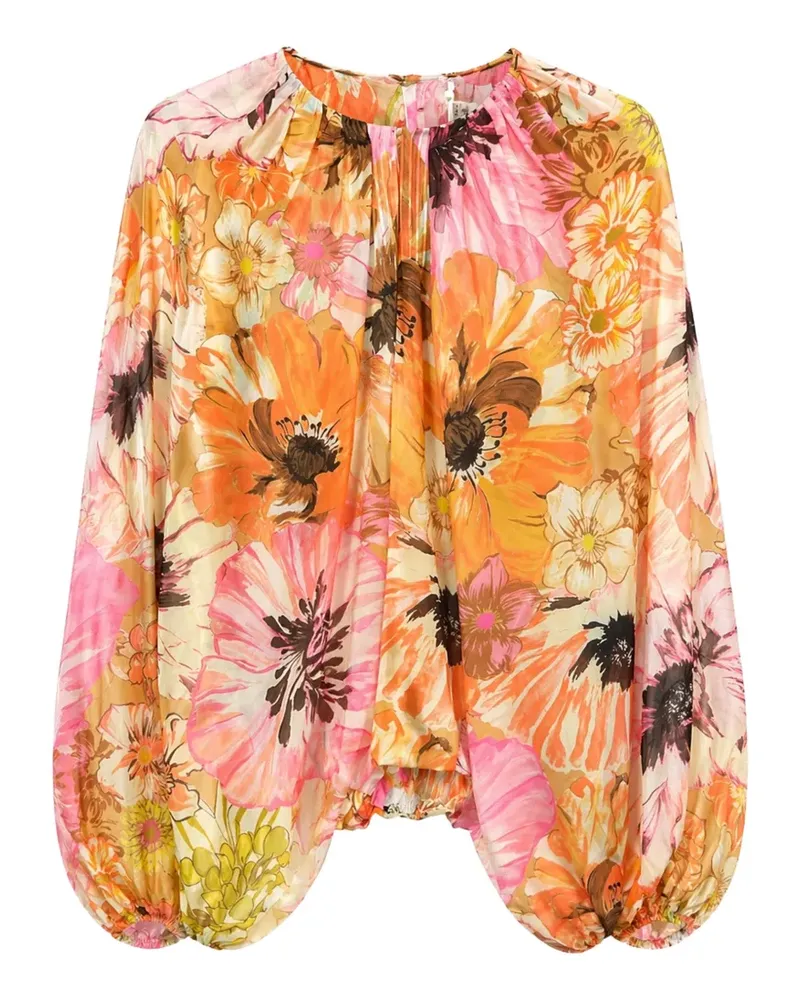 Dorothee Schumacher floral-print pleated blouse - Orange Orange