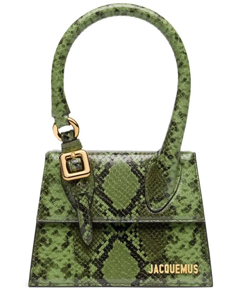 Jacquemus Le Chiquito Mini-Tasche mit Schlangenleder-Optik - Grün Grün