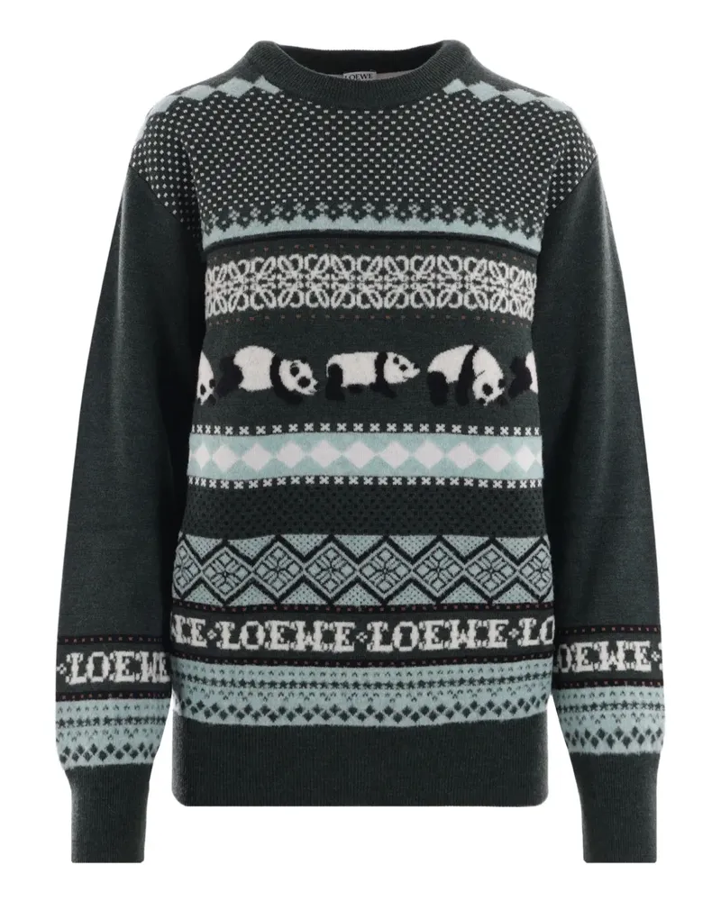 Loewe x Suna Fujita Intarsien-Pullover - Grün Grün