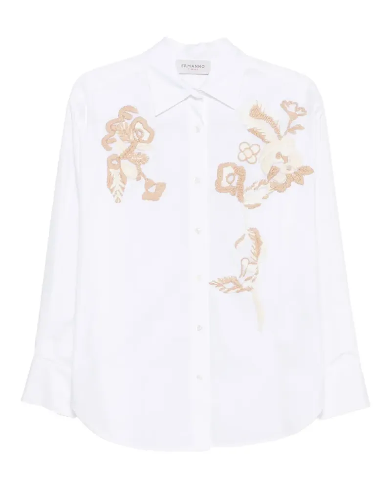 Ermanno Scervino Hemd mit Blumenstickerei - Weiß Weiß