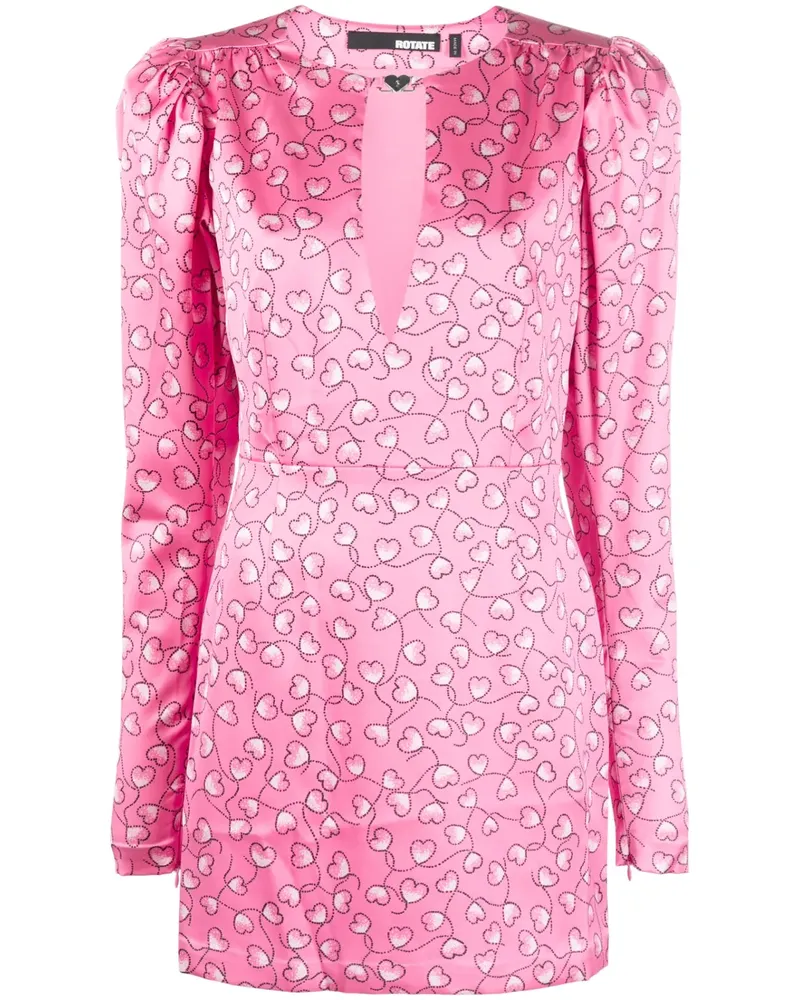 ROTATE Birger Christensen Minikleid mit Herz-Print - Rosa Rosa
