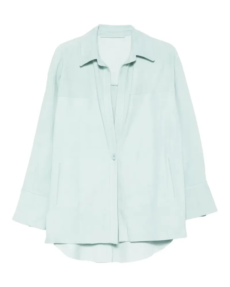 Salvatore Santoro button-up suede jacket - Blau Blau
