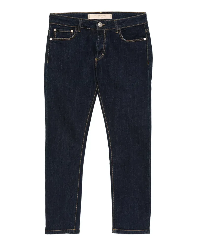 Yes London logo-plaque slim-fit jeans - Blau Blau