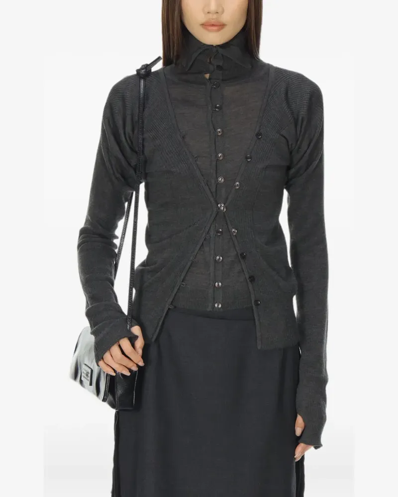 LOW CLASSIC Cardigan im Layering-Look - Grau Grau