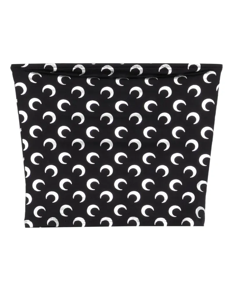 Marine Serre Oberteil mit Mond-Print - Schwarz Schwarz