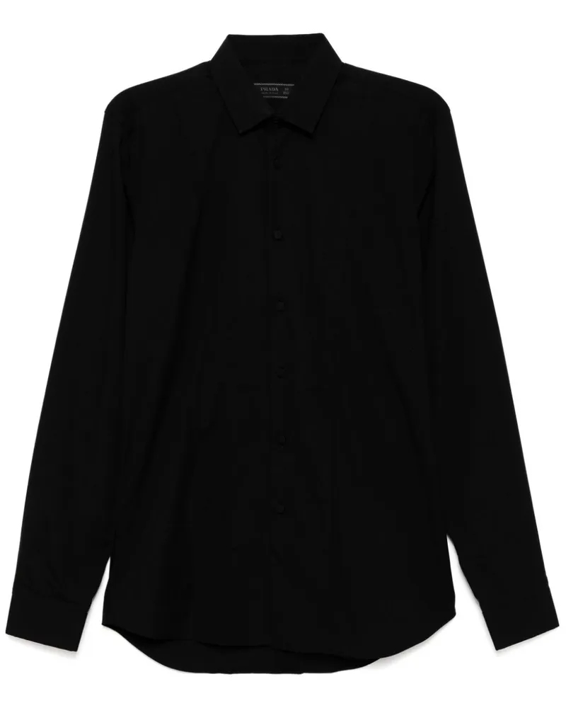 Prada Hemd mit Kontrasteinsätzen - Schwarz Schwarz