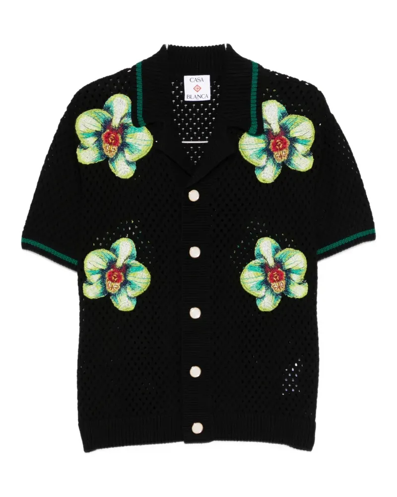 Casablanca Paris floral-embroidered shirt - Schwarz Schwarz