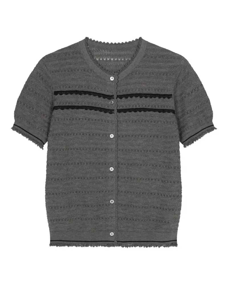 JNBY Bluse aus Pointelle-Strick mit Wellensaum - Grau Grau