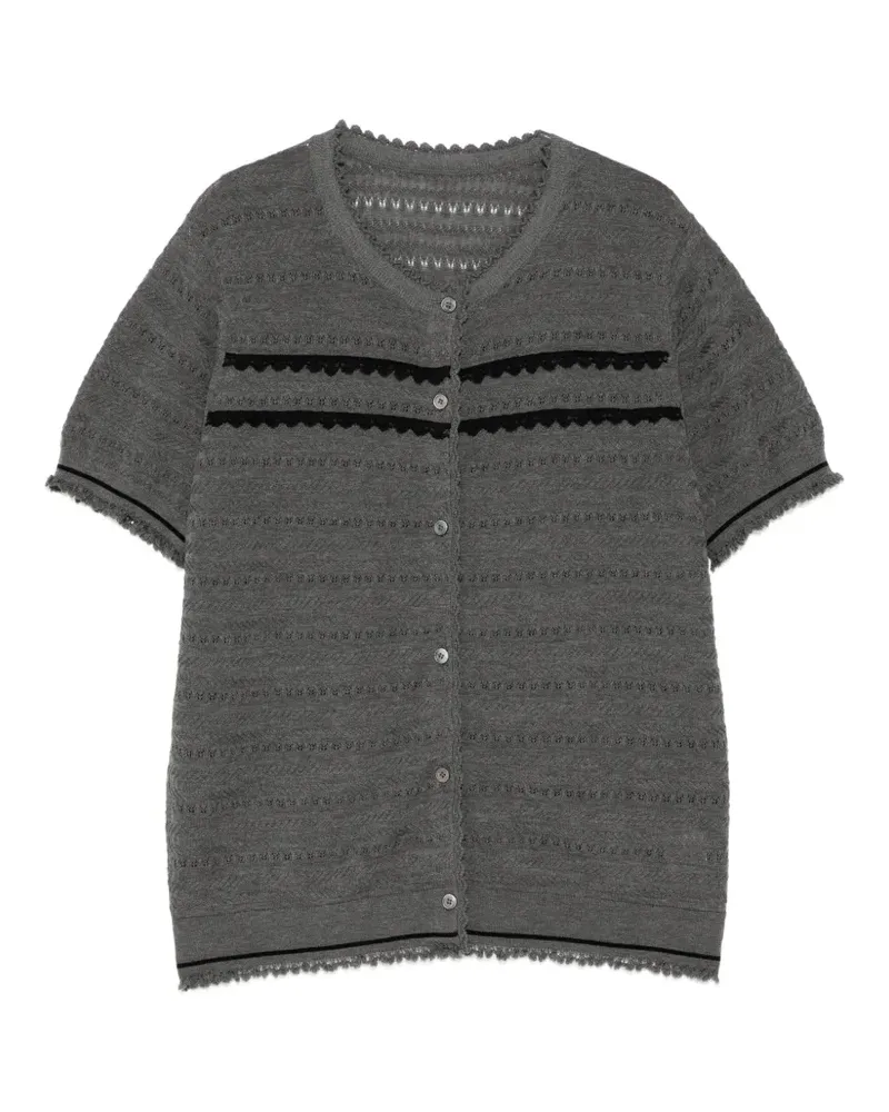 JNBY Bluse aus Pointelle-Strick mit Wellensaum - Grau Grau
