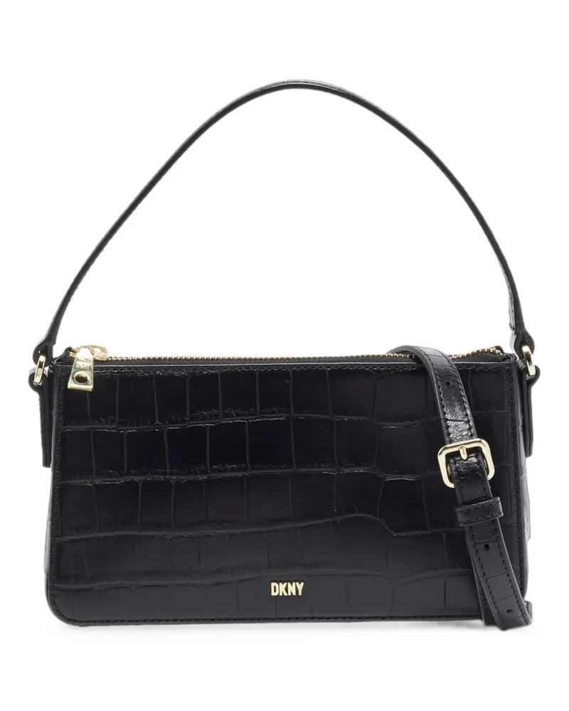 DKNY Schultertasche mit Kroko-Prägung - Schwarz Schwarz