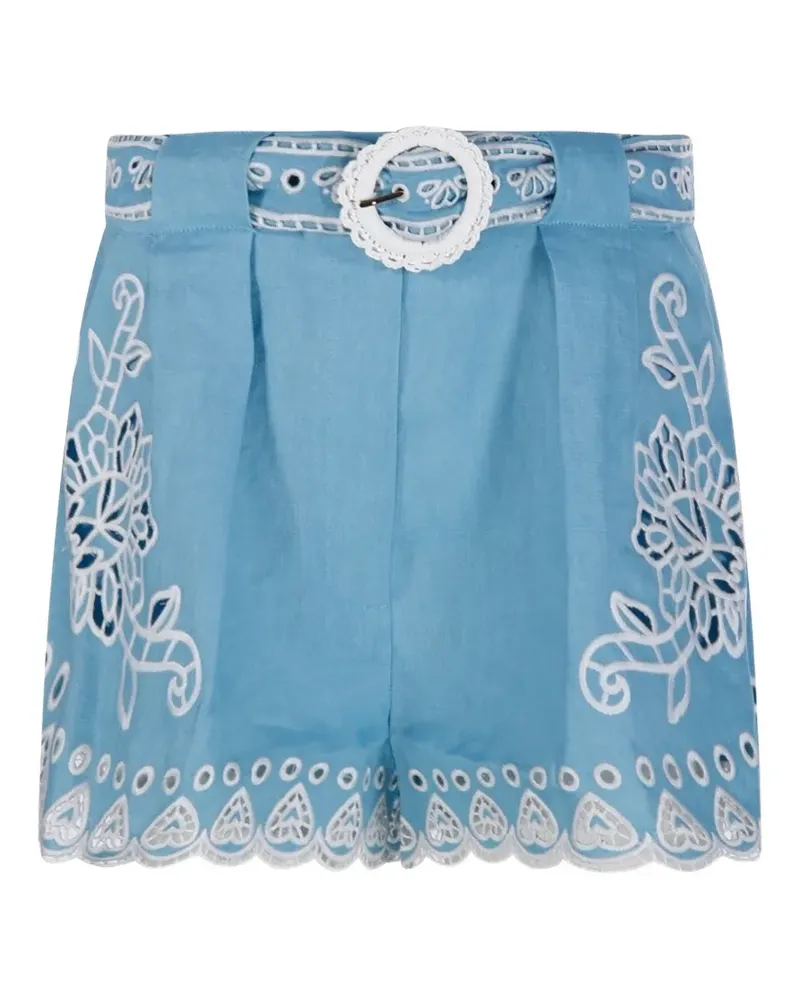 FARM Rio Shorts mit Blumenstickerei - Blau Blau
