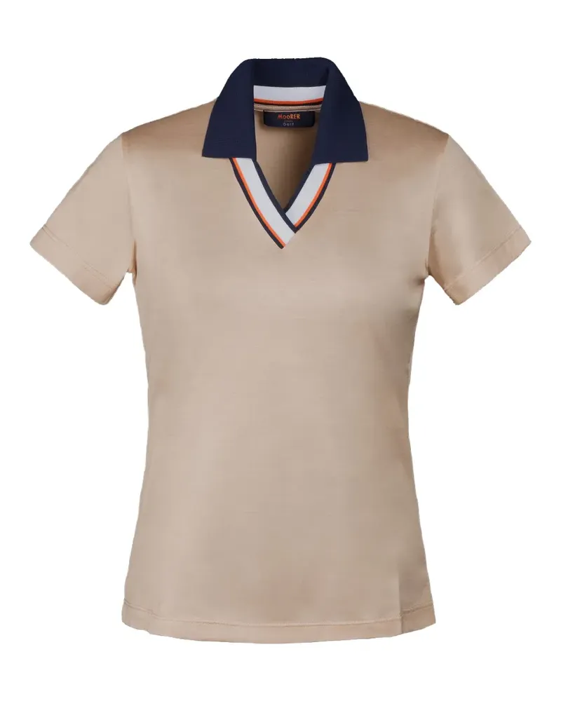 MOORER Esker-Jcg V-neck polo shirt - Nude Nude