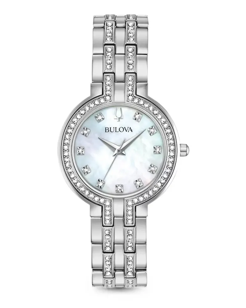 BULOVA crystal-embellished 32mm watch set - Weiß Weiß