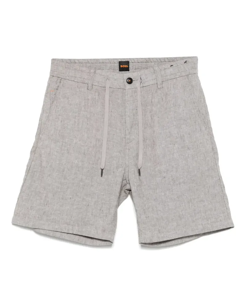 HUGO BOSS Chino-Shorts aus Slub - Grau Grau