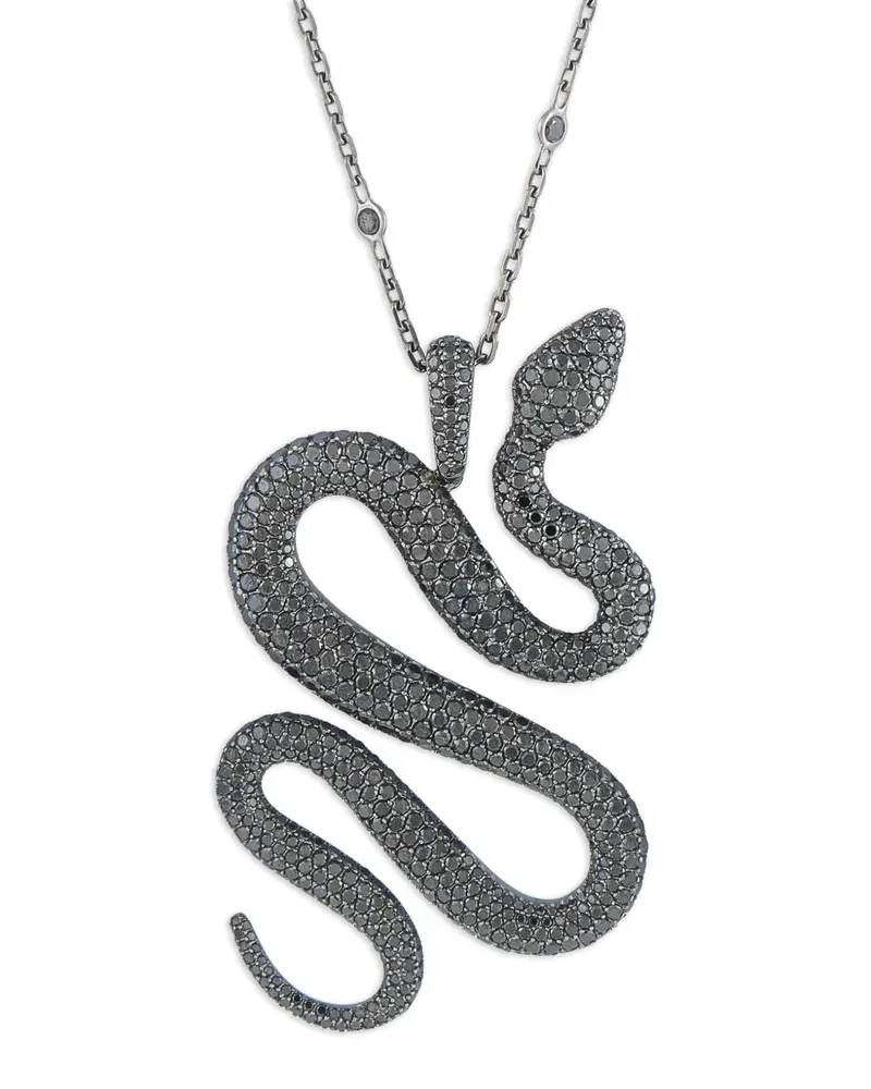 Messika diamond snake-pendant necklace - Silber Silber