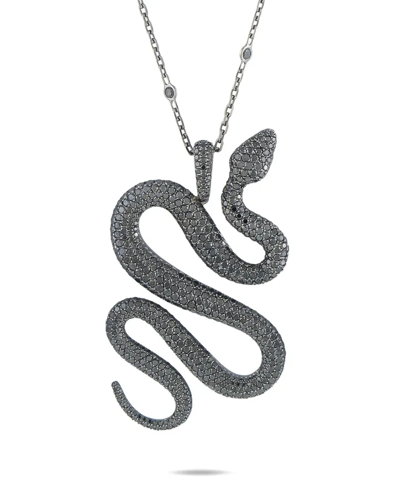 Messika diamond snake-pendant necklace - Silber Silber