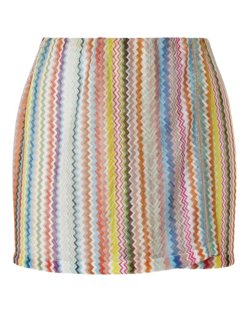 Missoni zigzag-knit mini beach skirt - Blau Blau