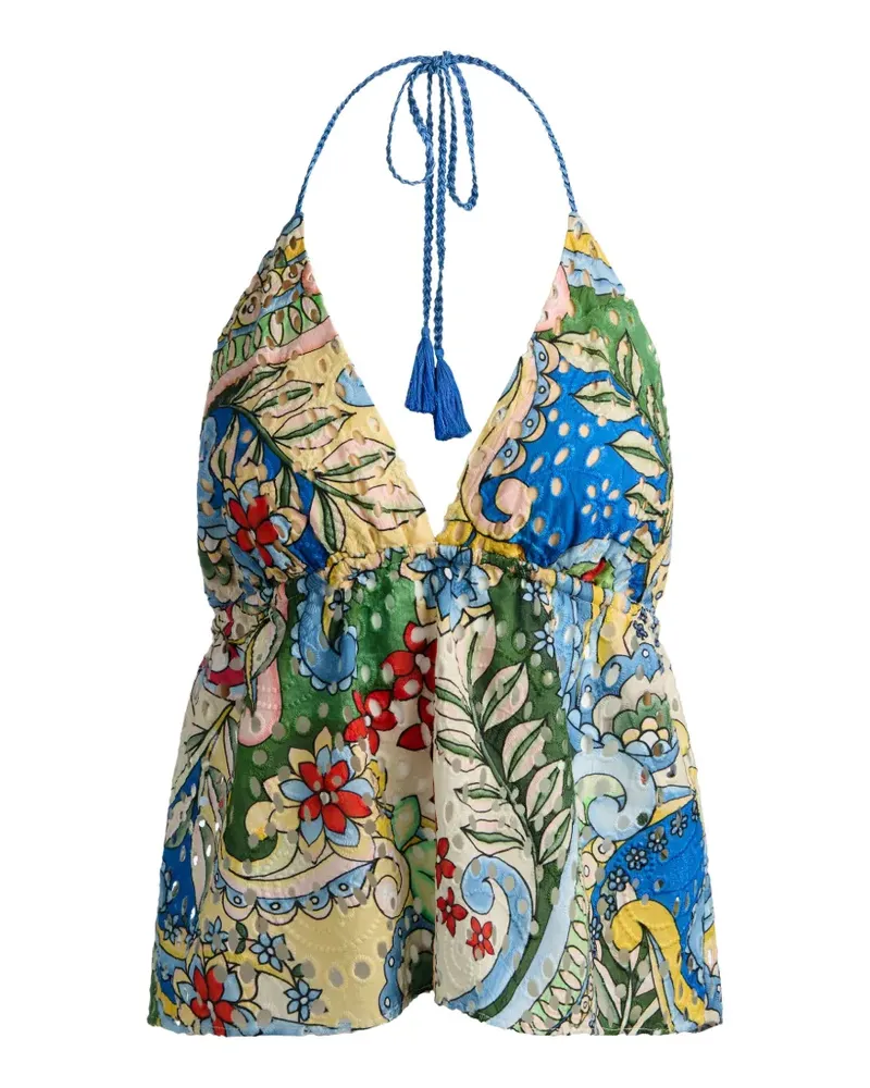Alice + Olivia Karolina Neckholder-Top mit Blumen-Print - Gelb Gelb