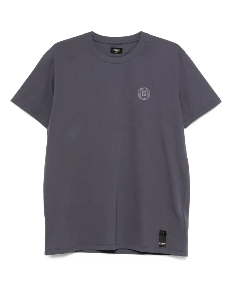 Fendi T-Shirt mit Logo-Detail - Blau Blau