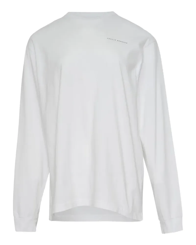 Cecilie Bahnsen Lily T-Shirt mit Schleifen-Print - Weiß Weiß