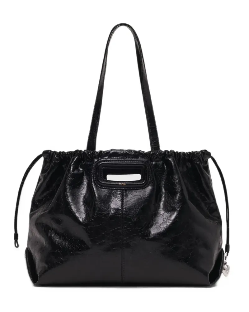 Maje M Tote Handtasche mit Riss-Effekt - Schwarz Schwarz