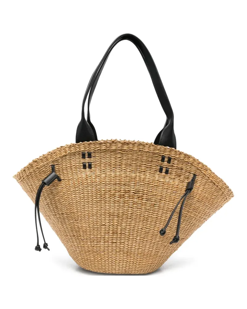 Liviana Conti woven drawstring tote bag - Nude Nude