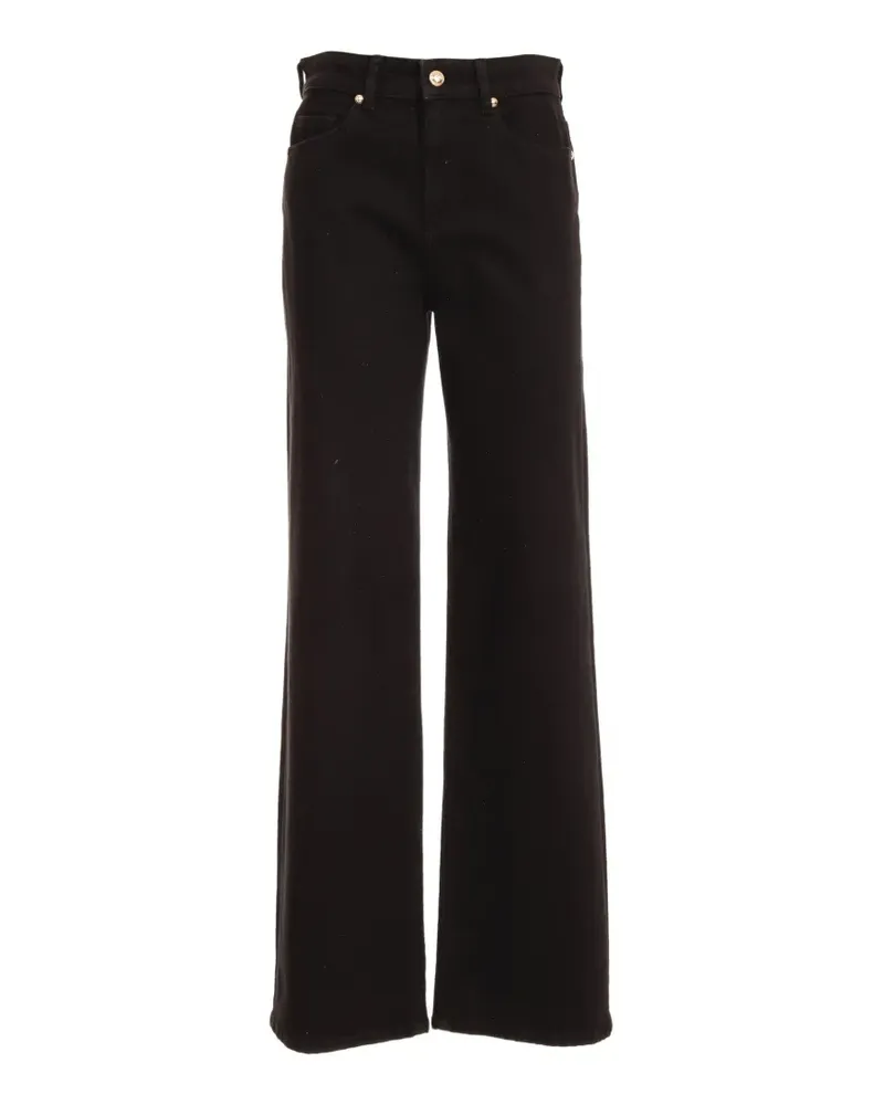 Just Cavalli Wide-Leg-Jeans mit Logo-Patch - Schwarz Schwarz