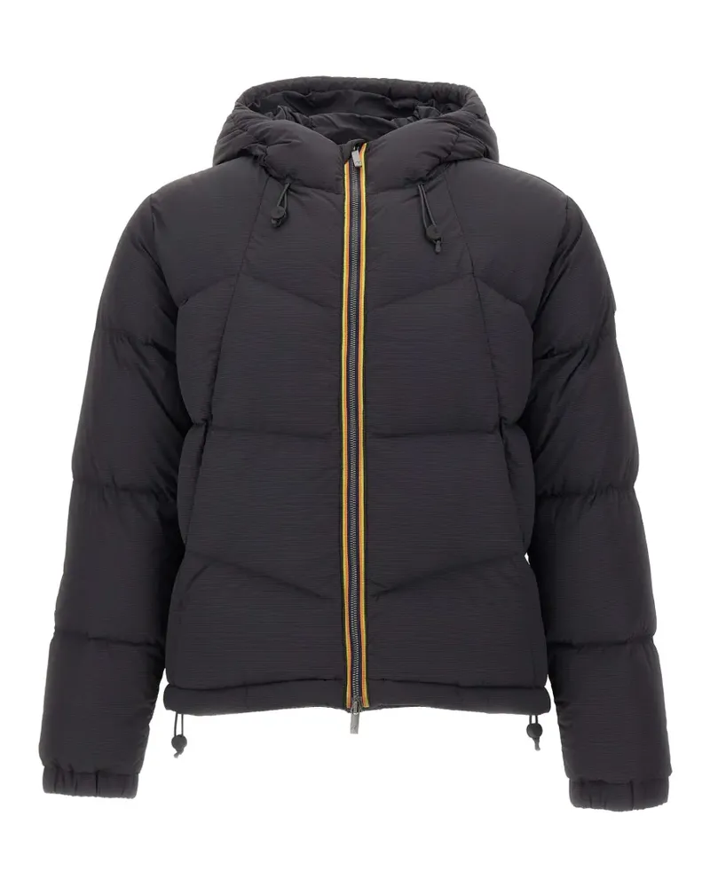 K-Way quilted hooded jacket - Schwarz Schwarz