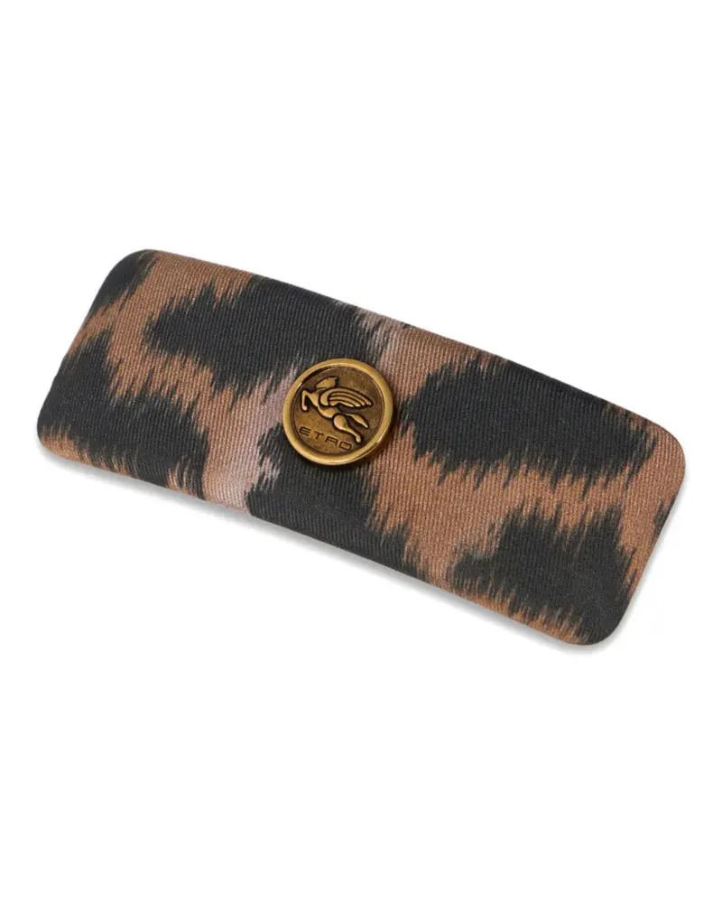 Etro leopard-print hair clip - Schwarz Schwarz