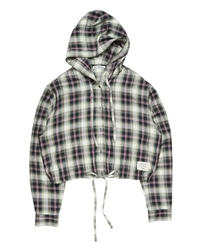 Acne Studios hooded plaid top - Schwarz Schwarz
