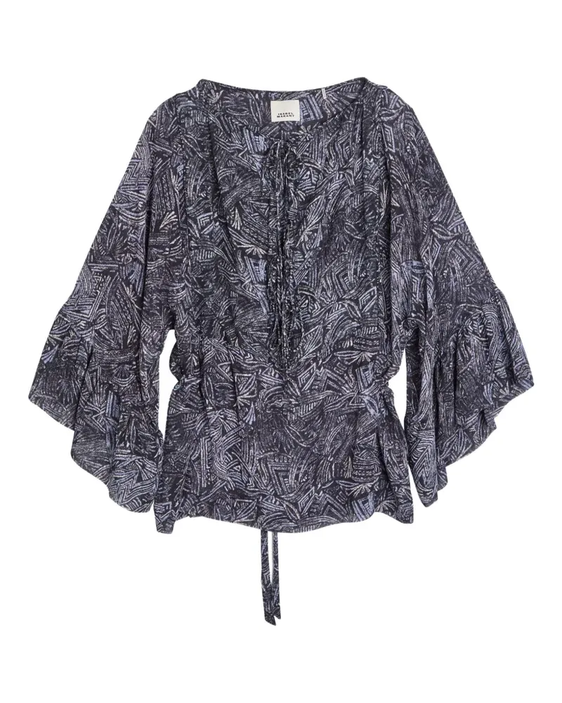 Isabel Marant Tekia graphic-print blouse - Blau Blau