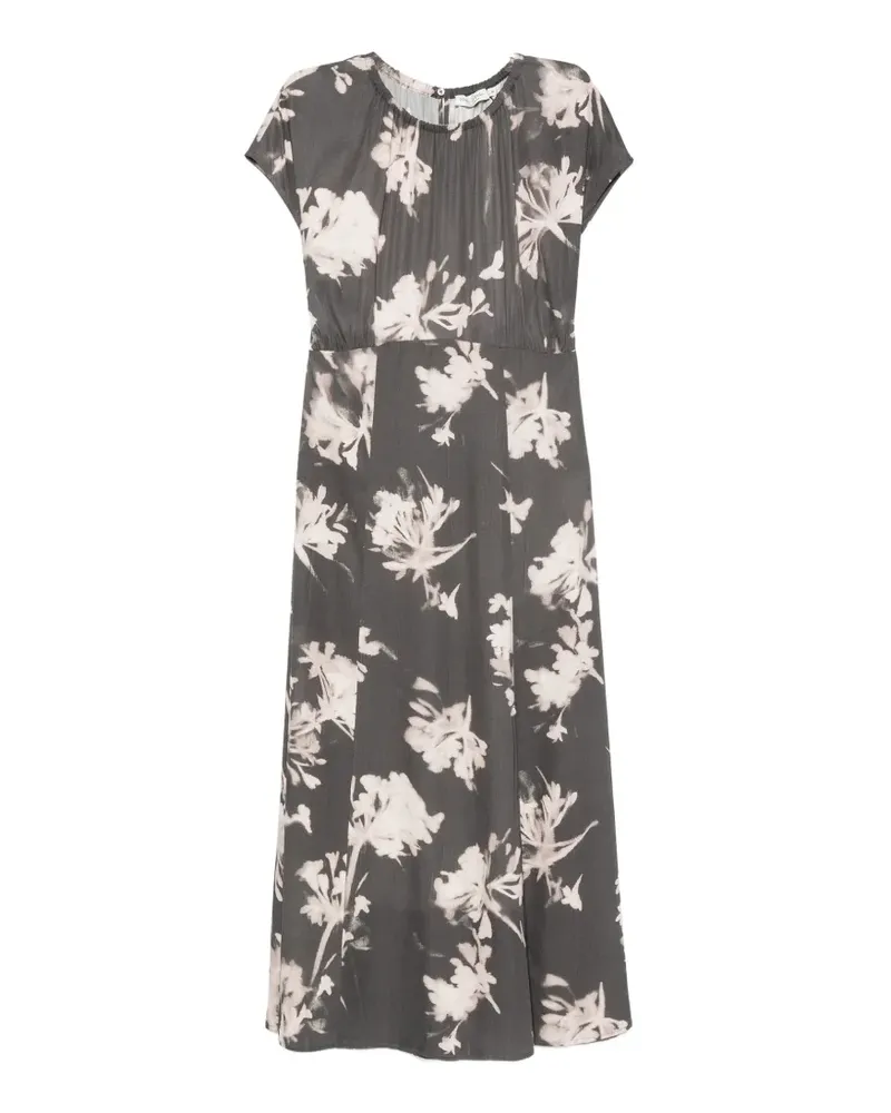 Marc O'Polo floral-print side-slit midi dress - Grau Grau