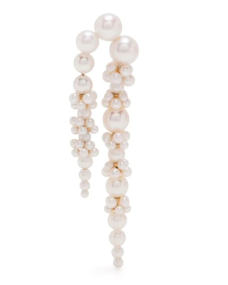 Sophie Bille Brahe 18kt Palais de Nuit Gelbgoldohrring mit Perle - Weiß Weiß