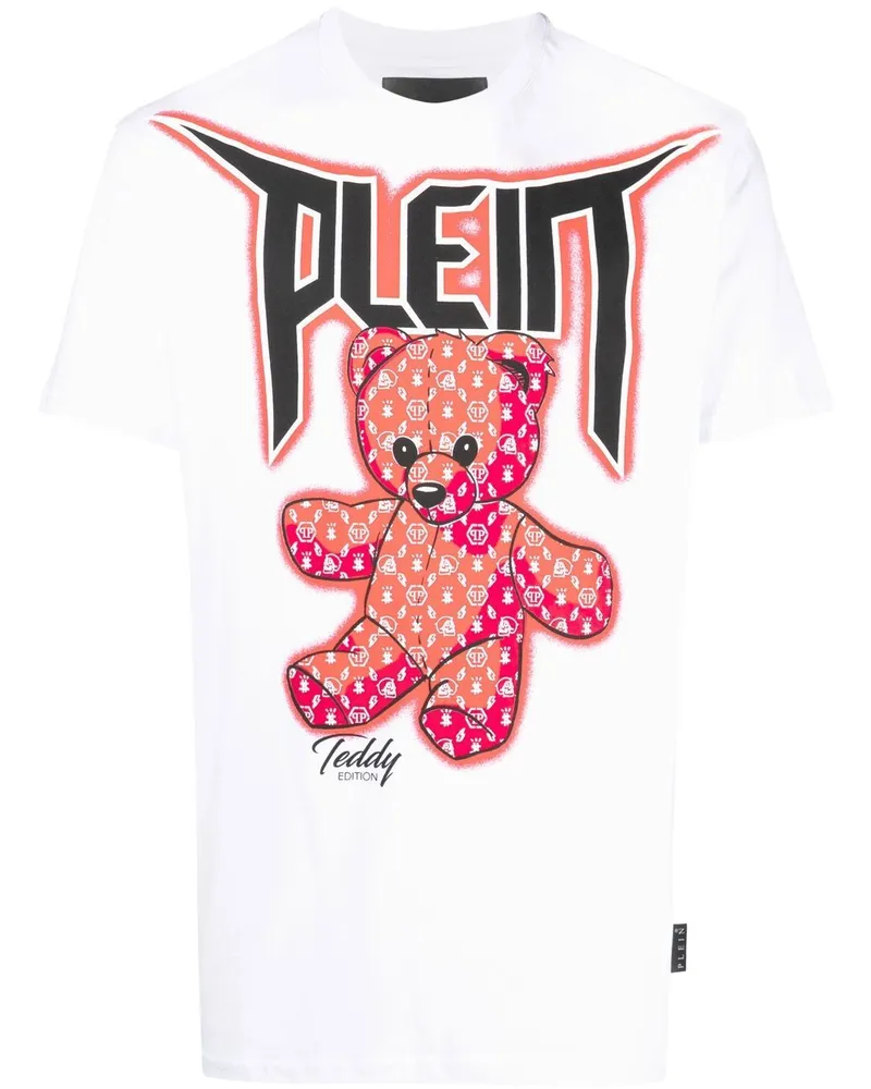 Philipp Plein T-Shirt mit Teddy-Print - Weiß Weiß