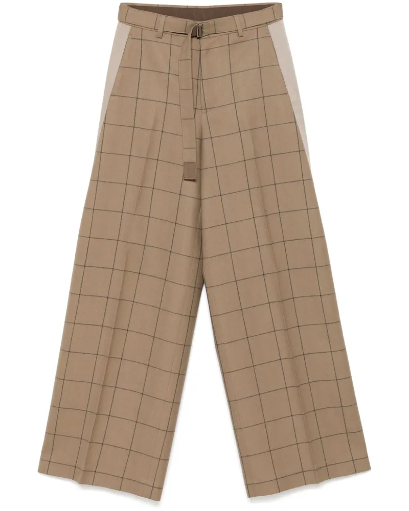 Sacai Karierte Hose - Braun Braun