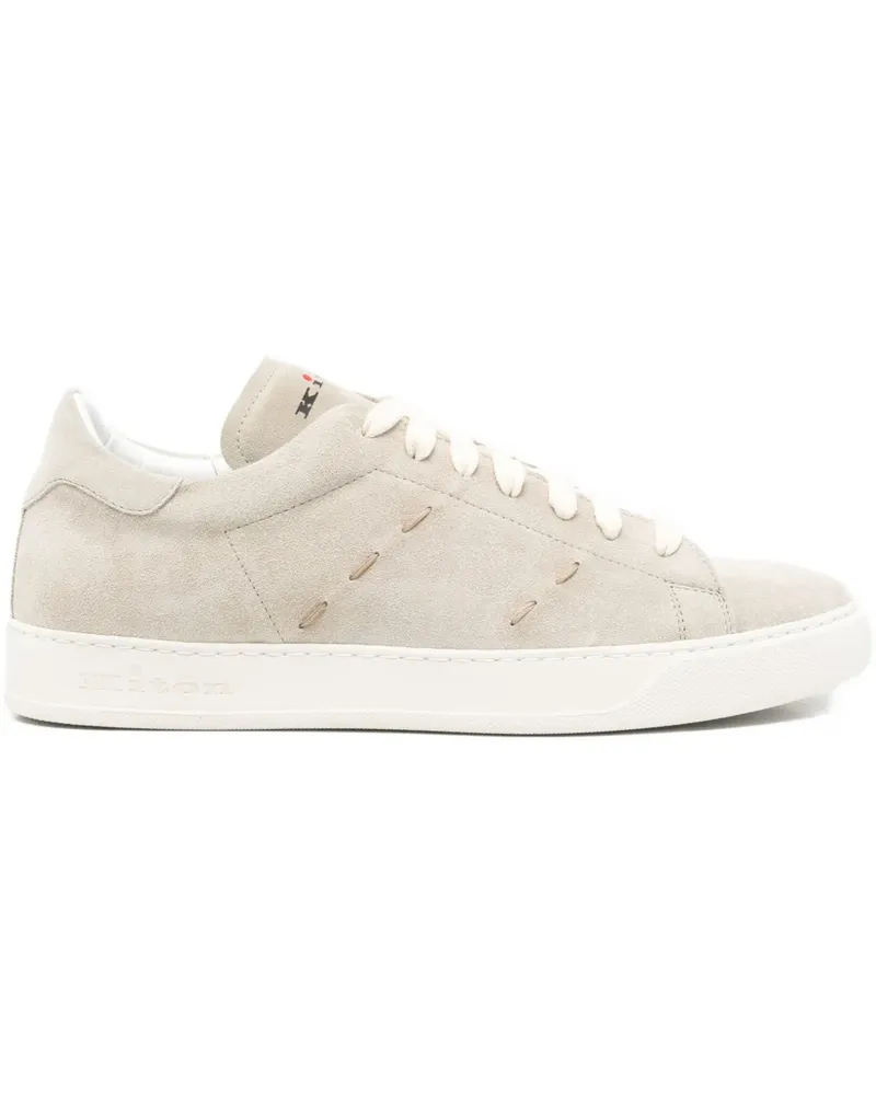 Kiton stitch detail trainers - Grau Grau