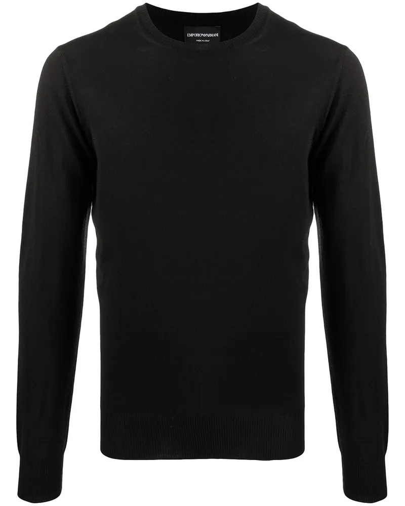 Emporio Armani Klassischer Pullover Schwarz