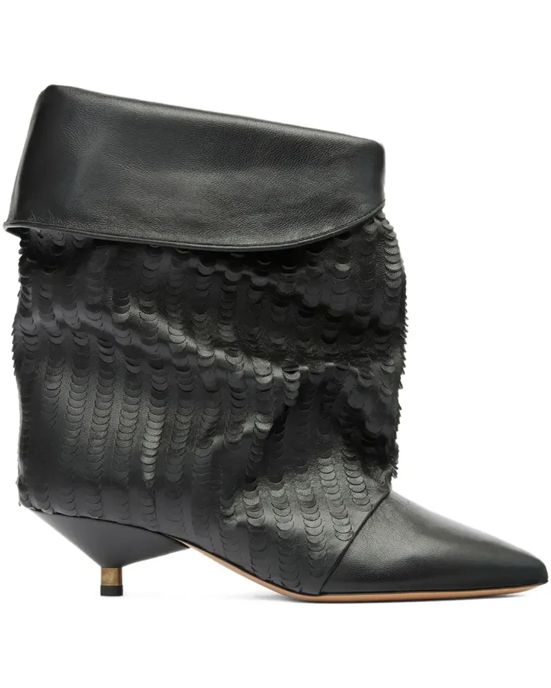 Isabel Marant Spitze Edrik Stiefel mit Prägung 45mm - Schwarz Schwarz