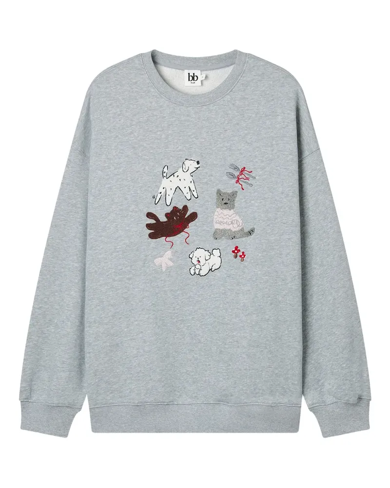 b+ab embroidered sweatshirt - Grau Grau