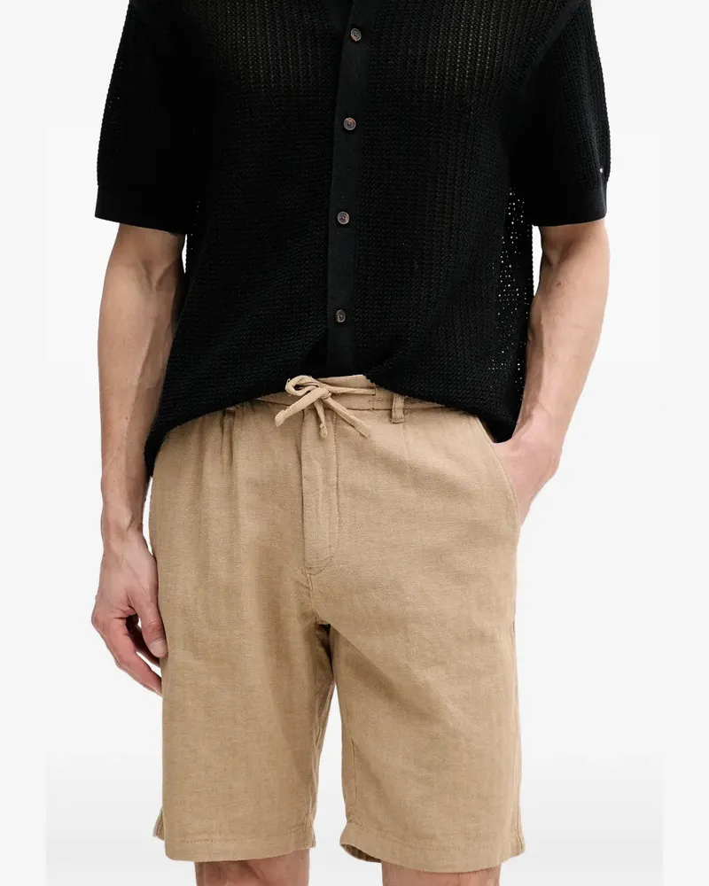 Lindbergh Badeshorts mit Fischgrätenmuster - Braun Braun
